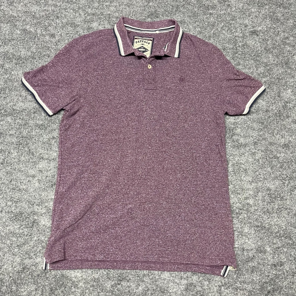 FatFace Polo Shirt Mens Large Plum Purple Heather Linton Pole‎ Short Sleeve